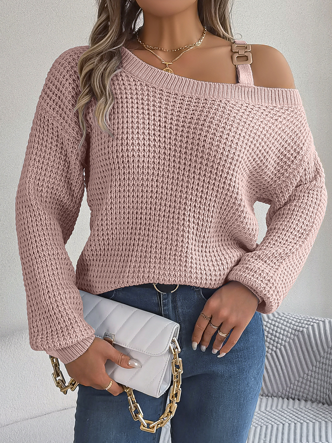 PASUXI New Arrival Autumn Winter Women's Sweater Knitted Jumper Sweater Women Knit Comfortable Solid Color Sweater