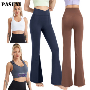 PASUXI Luxury Custom Logo Seamless High Waist Leggings 2 Piece Hoodie Bra Women Workout Clothing Sport Yoga Wear Set