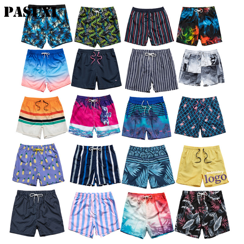 PASUXI Wholesale Short Mens Beach Swim Shorts Plus Size Printed Breathable Trunks Swimming Bathing Suits For Men