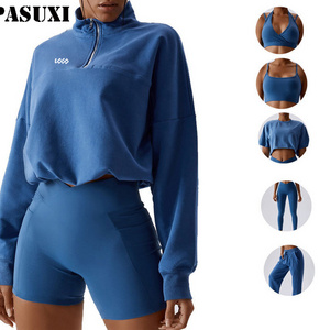 PASUXI Wholesale Activewear Sportswear 5 Piece Set Women Gym Fitness Sets Yoga Wear Workout Yoga Leggings Pants Set