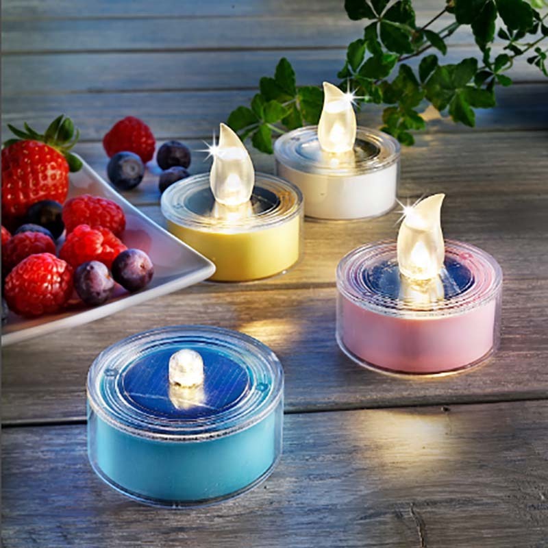 New 2020 Product Led Solar Tea Light Waterproof Decorative Solar Candles Light  For Wedding Party