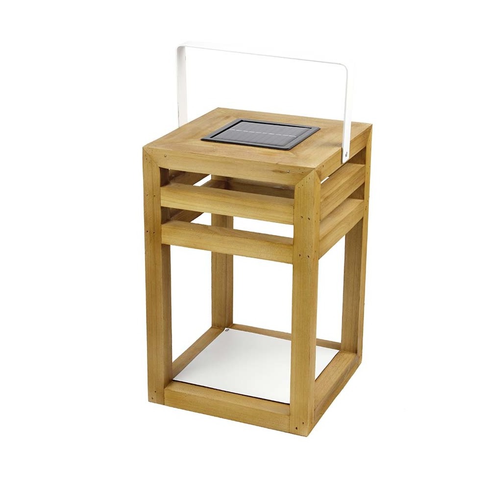 New Design Portable Solar Wooden  led Lantern  For Garden, Hotel, Lawn, Landscape Decoration