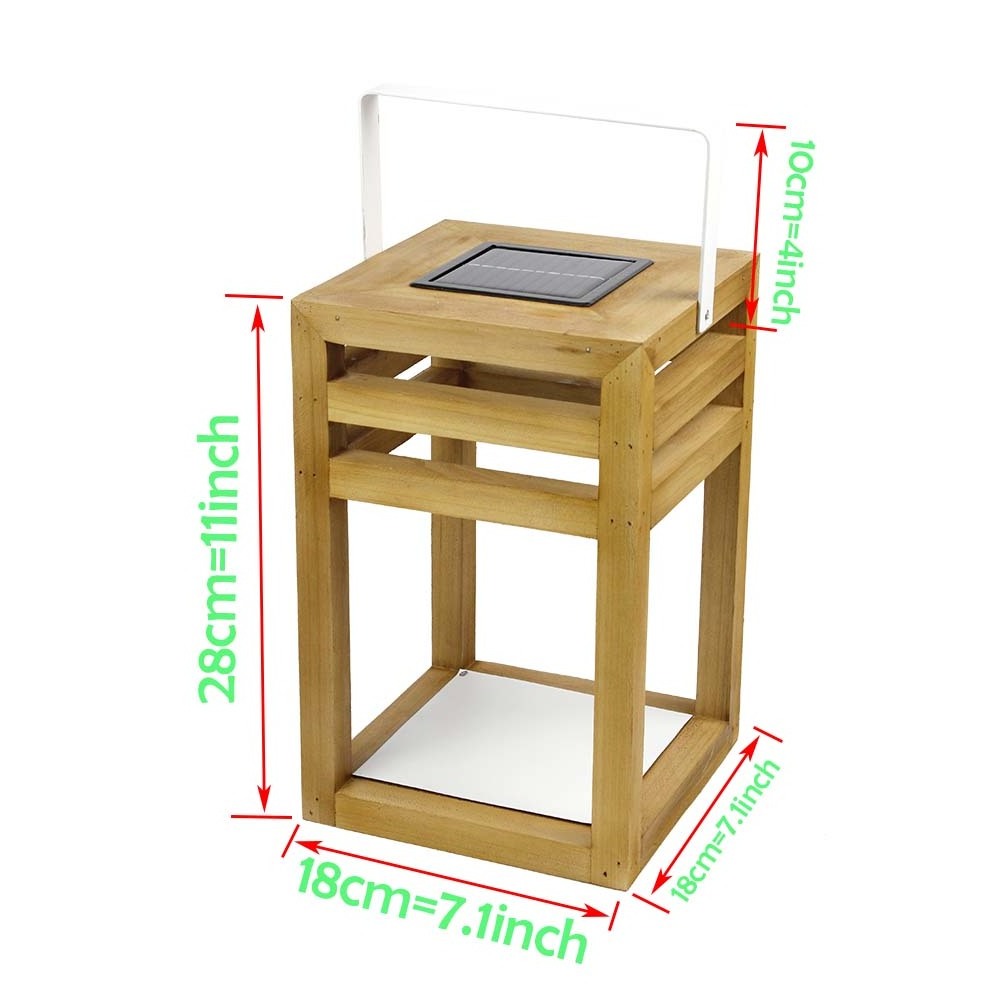 New Design Portable Solar Wooden  led Lantern  For Garden, Hotel, Lawn, Landscape Decoration