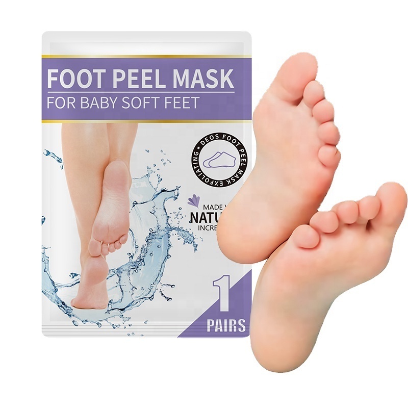 Custom Aloe Extract Exfoliating Foot Mask Softening Cuticles Dead Skin Remover Peel Off Footmask Mascarilla Para Pies Feet Mask