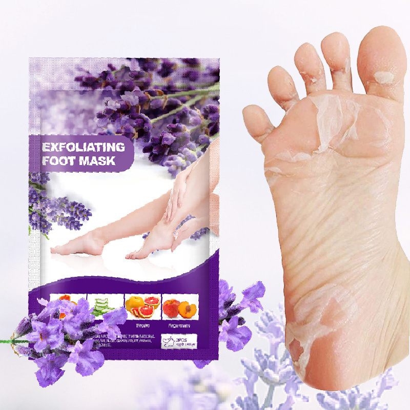 Customized wholesale  Private Label Organic Lavender exfoliating peeling foot mask sheet foot skin care Natural Adults Foot Care