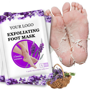 Customized wholesale  Private Label Organic Lavender exfoliating peeling foot mask sheet foot skin care Natural Adults Foot Care