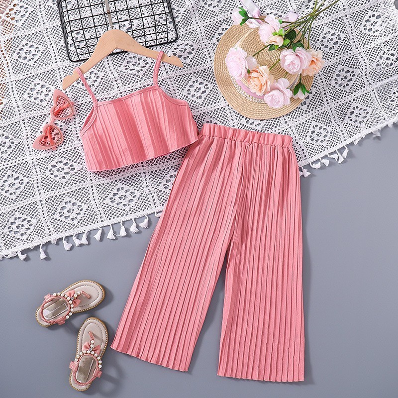 Children's clothing 2024 foreign trade new children's clothes foreign style halter wide-leg pants summer girls clothes