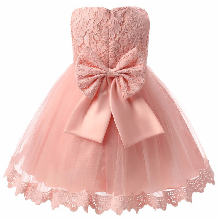 HYC28 Fashion Sequined Flower Girl Dresses O-neck Princess Ball Grown Sweet Pure Color Little Girls Dress