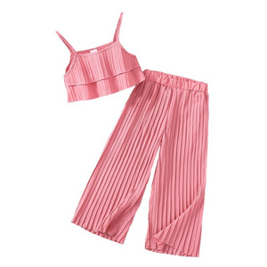 Children's clothing 2024 foreign trade new children's clothes foreign style halter wide-leg pants summer girls clothes