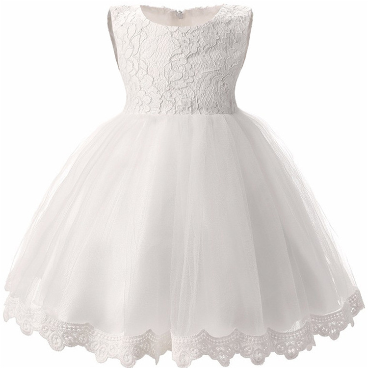 HYC28 Fashion Sequined Flower Girl Dresses O-neck Princess Ball Grown Sweet Pure Color Little Girls Dress