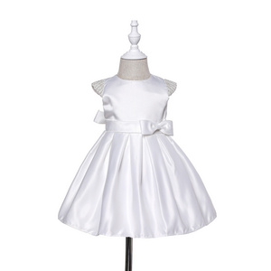 HYD13 Birthday Dress for Girls White Lace Baptism Gown Baby Girl Clothes Princess Flower Christening Dresses