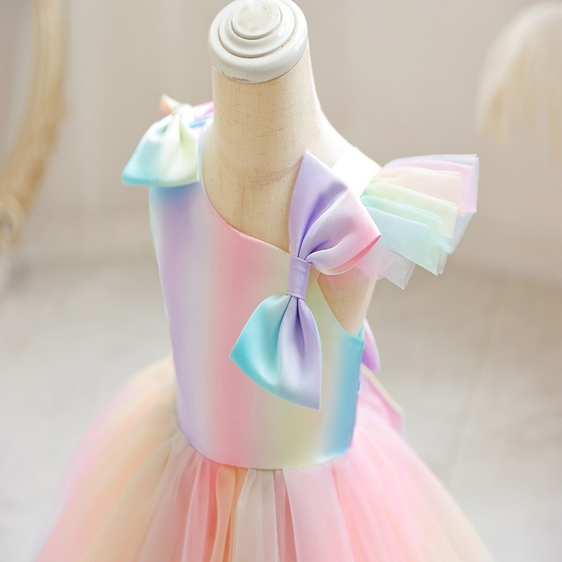 2023 Party Flower Girls First Birthday Party Baby Princess Colorful Quality Tulle Elegant Toddler Dresses