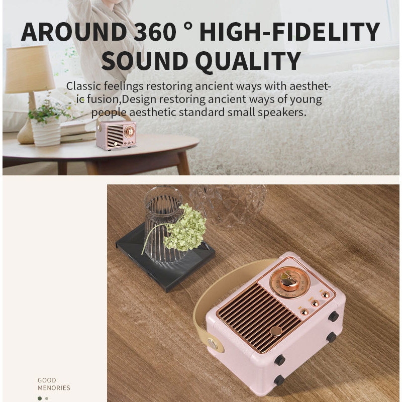 Hot Selling Factory Direct High Fidelity Chip Music Player Retro BT Wireless Speaker For Mobile Phone