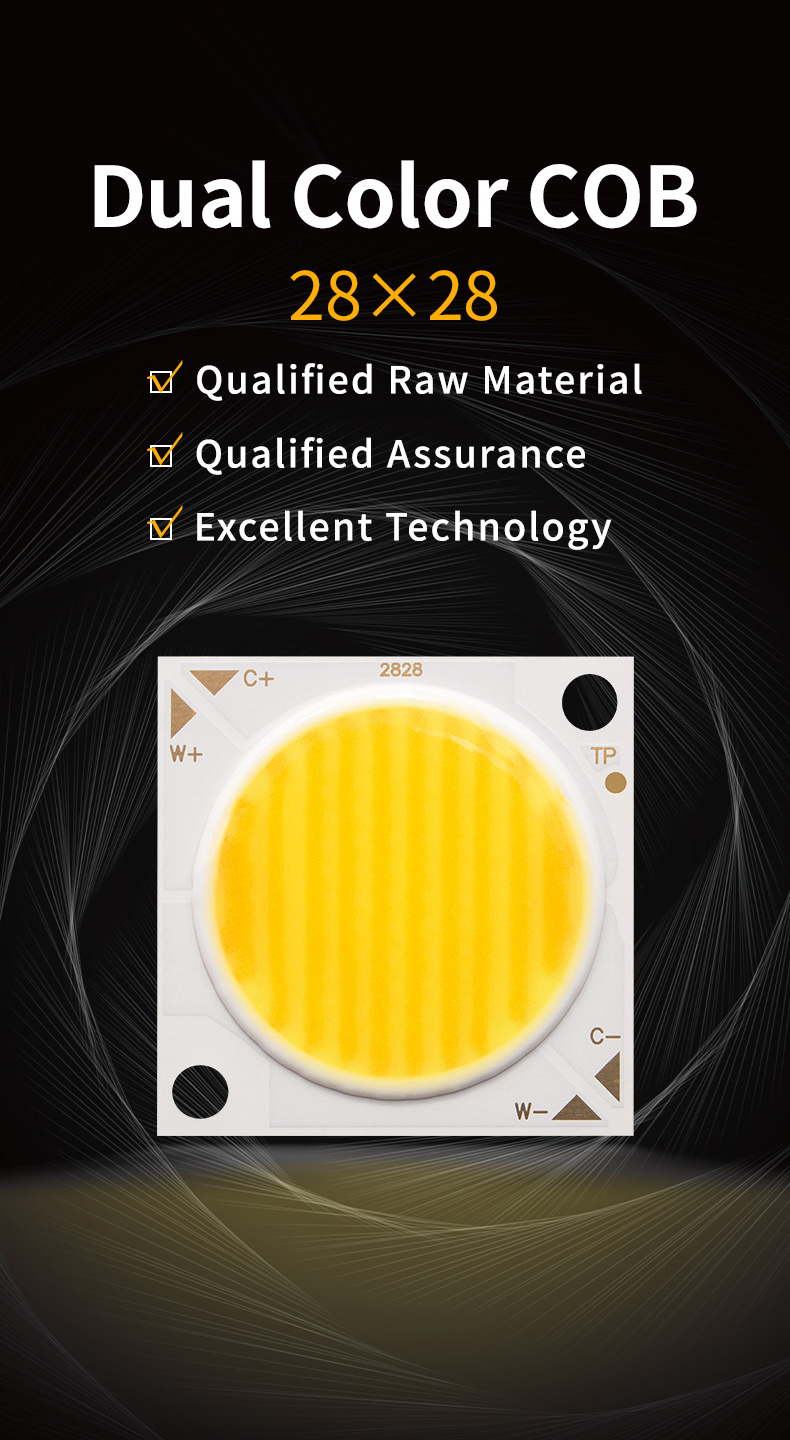 2700k 6500k Adjustable CCT LED COB 60W+60W High Power Ra97 bi color dual colour cob for Photography Lamp