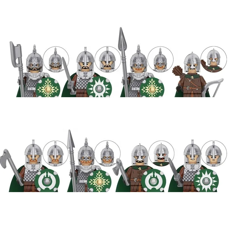 New Medieval Knight Lord  Soldiers Warrior Armor Helmet Shield Mini Building Blocks Kids Toy KT1046