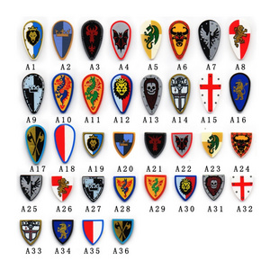 A1-A36 Medieval Knights Shield fitting Series Military Knights archer Building blocks Educational Kid Boys Toy