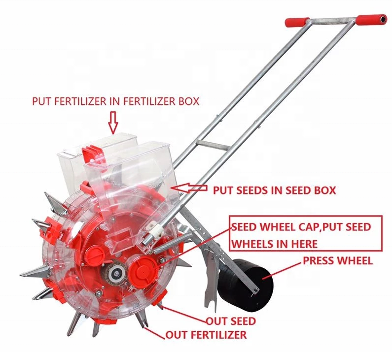 Agriculture equipment and tools hand use best garden corn seeder with fertilizer