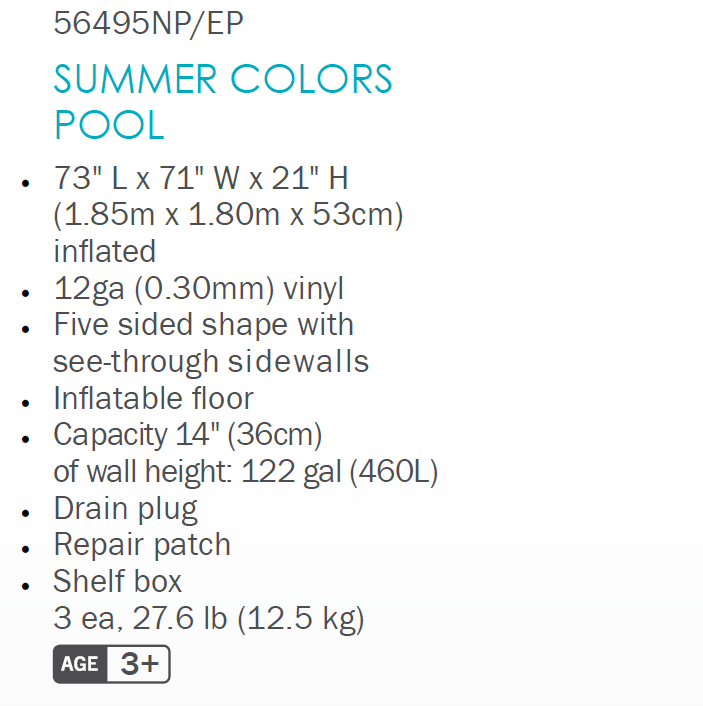 Intex 56495 beach wave summer color swimming pool for kids