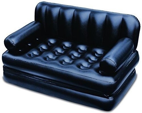 Inflatable Black Multi-function Double Air Sofa Bed Couch Lounger Bed Mattress Hot Sale 5 in 1 Modern Living Room Sofa Indoor