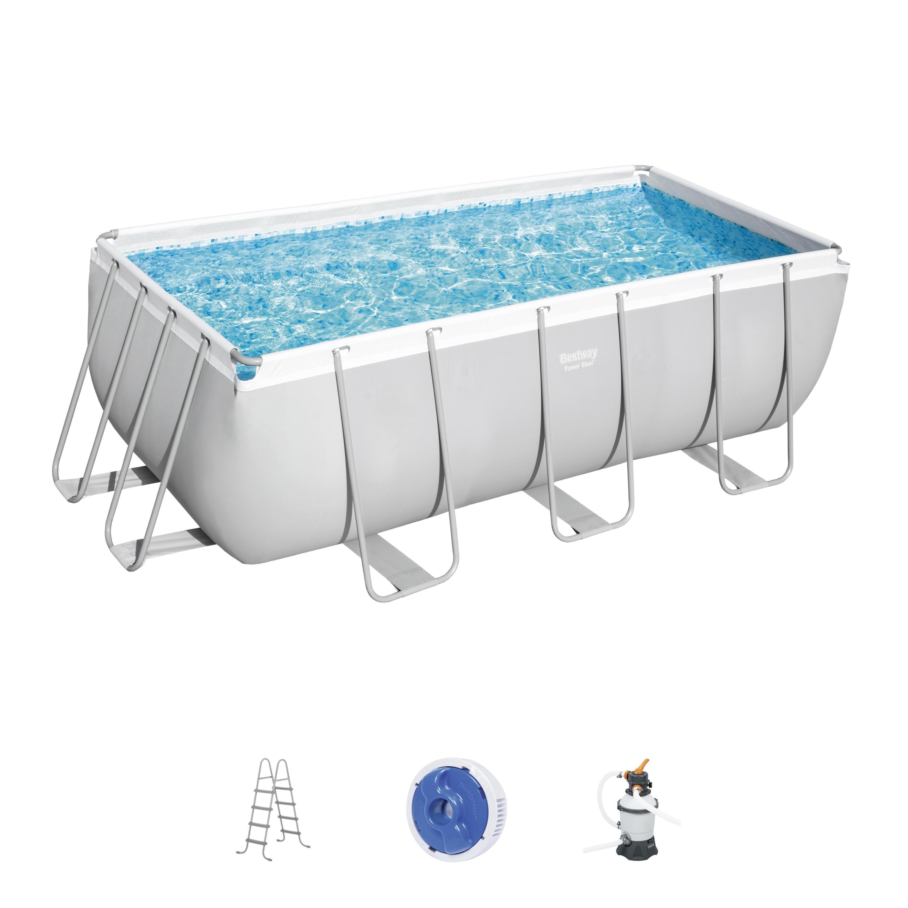 2021 Bestway 56457 4.12m x 2.01m x 1.22m rectangular frame pool set pools swimming outdoor