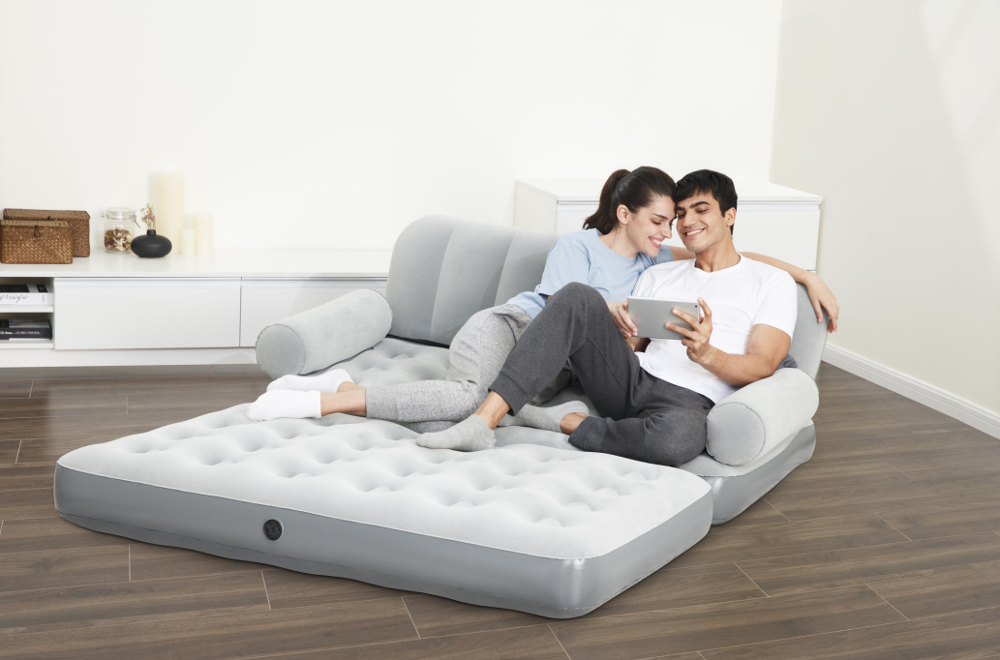 Hot selling Bestway 75073 2 in 1 air sofa bed inflatable sofa cum bed with air pump