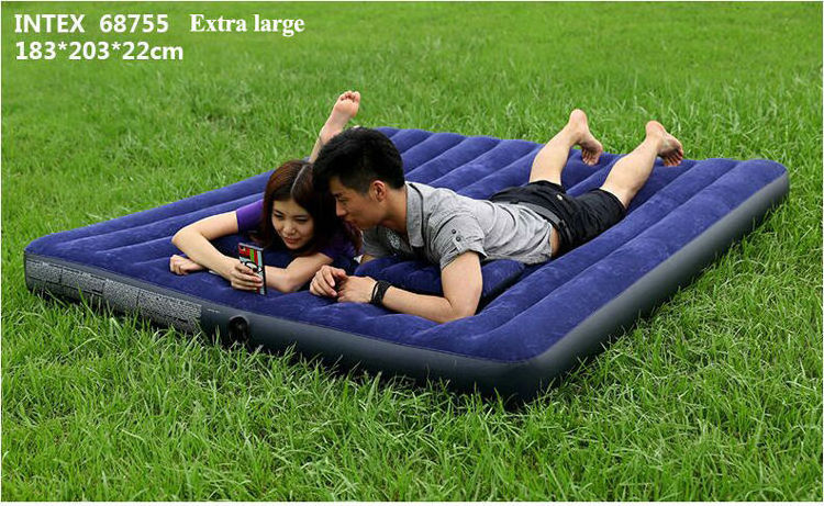 Intex 68757 Double design air bed inflatable air mattress with built-in pump