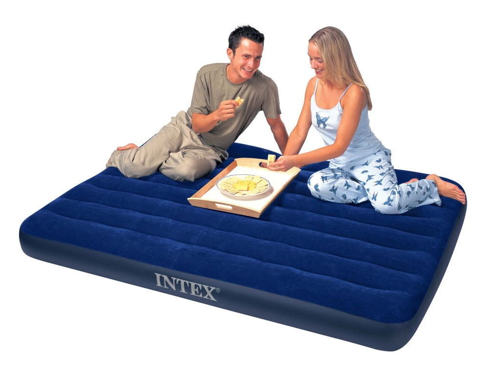 Intex 68757 Double design air bed inflatable air mattress with built-in pump