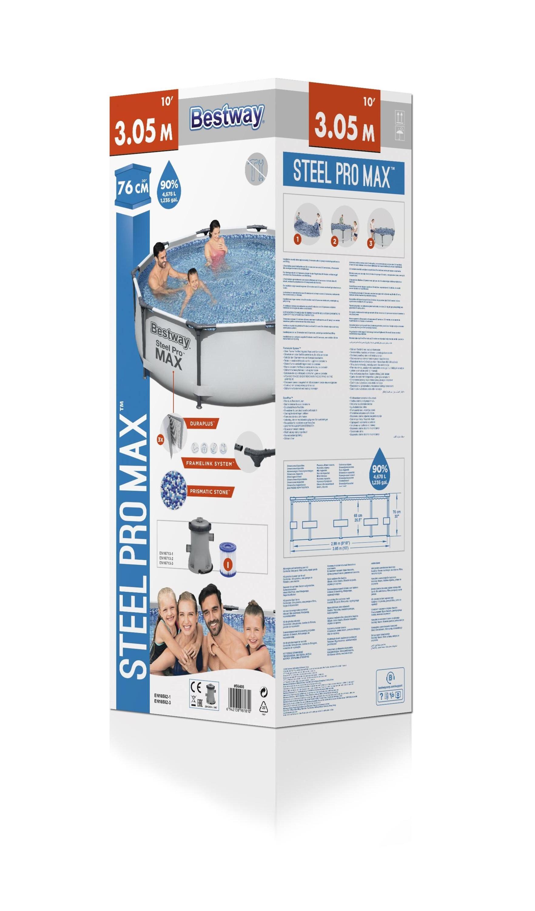 Bestway 56416 steel pro frame pool Folding stable water game swim pool  wholesale adult plastic swimming pool