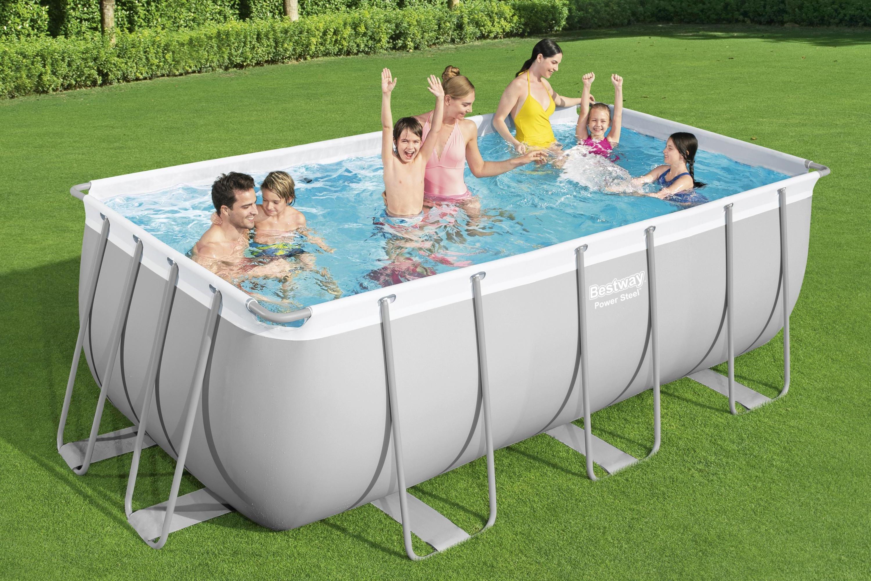 2021 Bestway 56457 4.12m x 2.01m x 1.22m rectangular frame pool set pools swimming outdoor