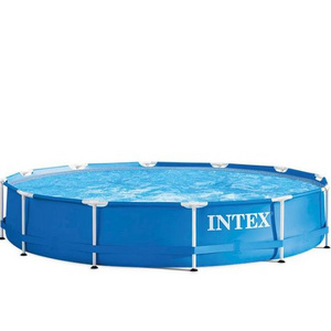 Intex 28210 12' X 30" Metal Frame Pool Family Round Steel Above Ground Swimming Metal Frame Pool for gardens