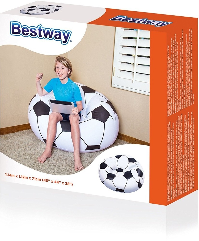 Bestway 75010 inflatable kids soccer ball chair football pvc chair