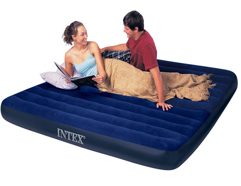 Intex 68757 Double design air bed inflatable air mattress with built-in pump