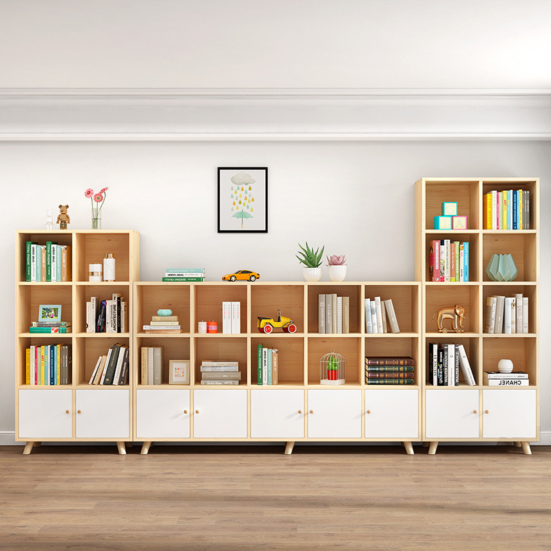 Storage Cabinet Kids Furniture Integrated Combination Lattice Cabinet With Door Children Simple Short Bookcase Shelving