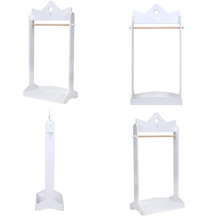 White Wooden Clothes Racks Children's Room Furniture Decorative Storage Children's Clothing High Wooden Clothes Racks