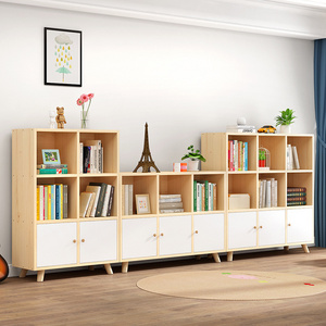 Storage Cabinet Kids Furniture Integrated Combination Lattice Cabinet With Door Children Simple Short Bookcase Shelving