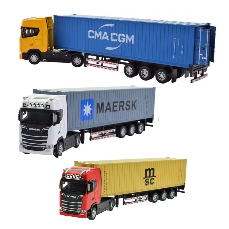 Hot Sale Model Diecast Toys Engineering Transport Container Lorry Vehicle Alloy Truck Toy for Boys