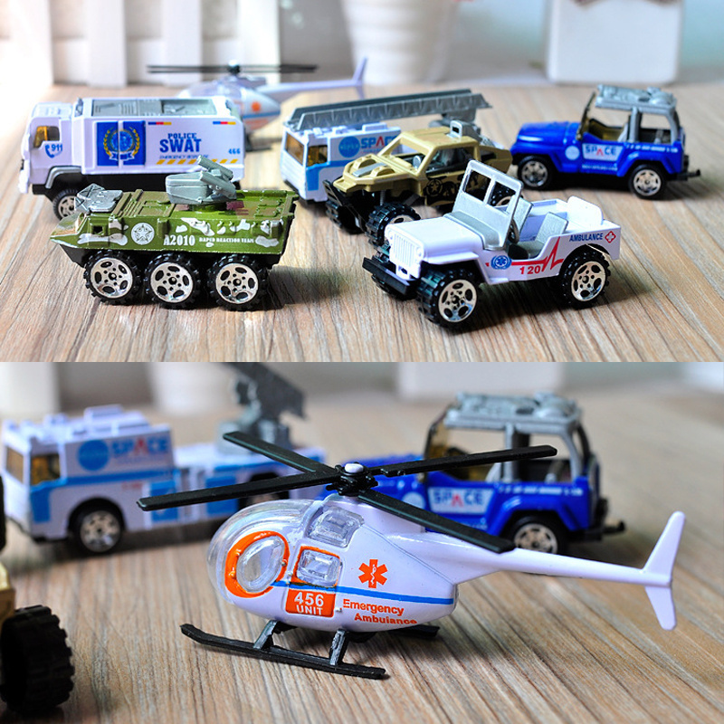 New Multi Style Model Car 1:64 Cartoon Mini Simulation Alloy Sliding Car Model Set for Kids