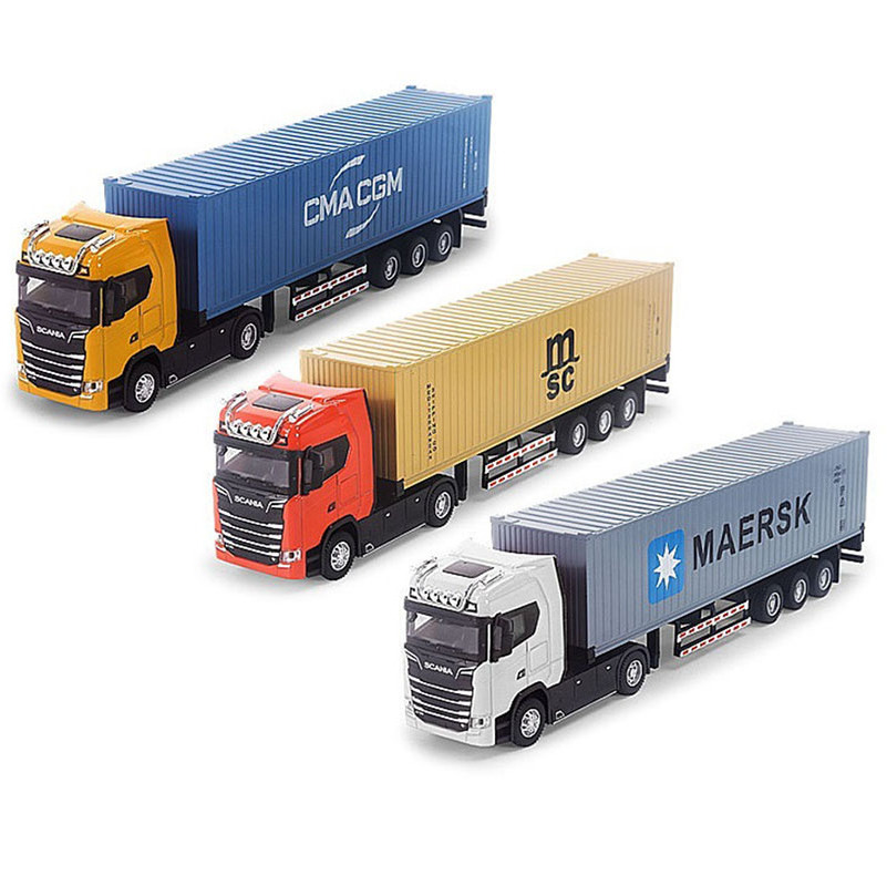 Hot Sale Model Diecast Toys Engineering Transport Container Lorry Vehicle Alloy Truck Toy for Boys