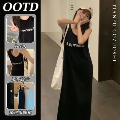 cheap nightdress summer ladies night suits sleeveless women nightgown sleepwear suppliers black pajamas long knit nighty