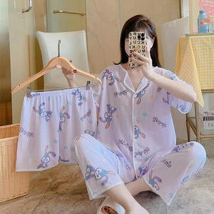 2024 cheap ladies summer pajamas cute female nightgown 3 ini 1 piyama cartoon short sets pijamas mujer set women sleepwear