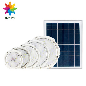 HUAPAI Modern Indoor Surface Mounted Rechargeable Round Solar Power Battery 40w 60w 100w 200w 300w Solar Ceiling Light