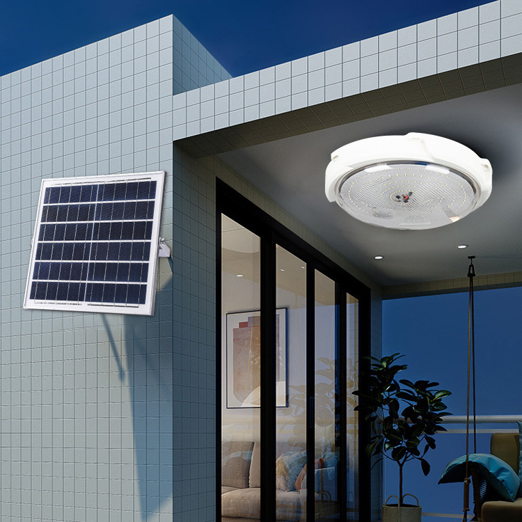 HUAPAI Easy Installation Hallway Bedroom Flush Mount Surface Down Emergency Indoor Outdoor Led Solar Ceiling Light