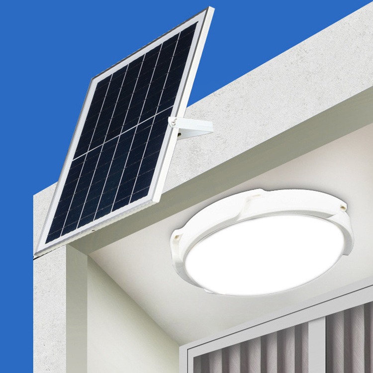 HUAPAI Easy Installation Hallway Bedroom Flush Mount Surface Down Emergency Indoor Outdoor Led Solar Ceiling Light