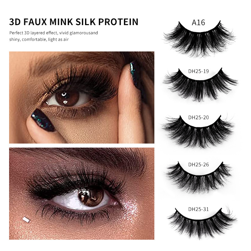 Wholesale False Eyelashes 10 Pairs Full Strip Mink Lashes 100% Handmade Custom Packaging Natural 3d Fluffy Lashes Eyelashes