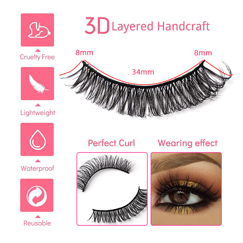 Lashes False Eyelashes 10 Pairs 20mm Cat Eye Faux Mink Lashes Fluffy Wispy D Curl Volume Pestanas