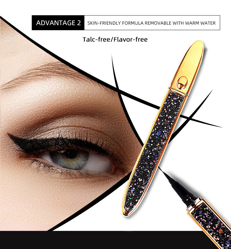 2In1Waterproof Lashes Pen Self Adhesive Magic Eyeliner Glitter Cream Eyeliner Wholesale Eyeliner Glue Pen Vendor