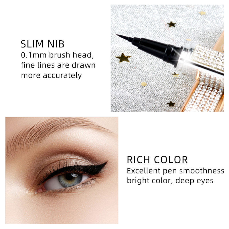 2In1Waterproof Lashes Pen Self Adhesive Magic Eyeliner Glitter Cream Eyeliner Wholesale Eyeliner Glue Pen Vendor