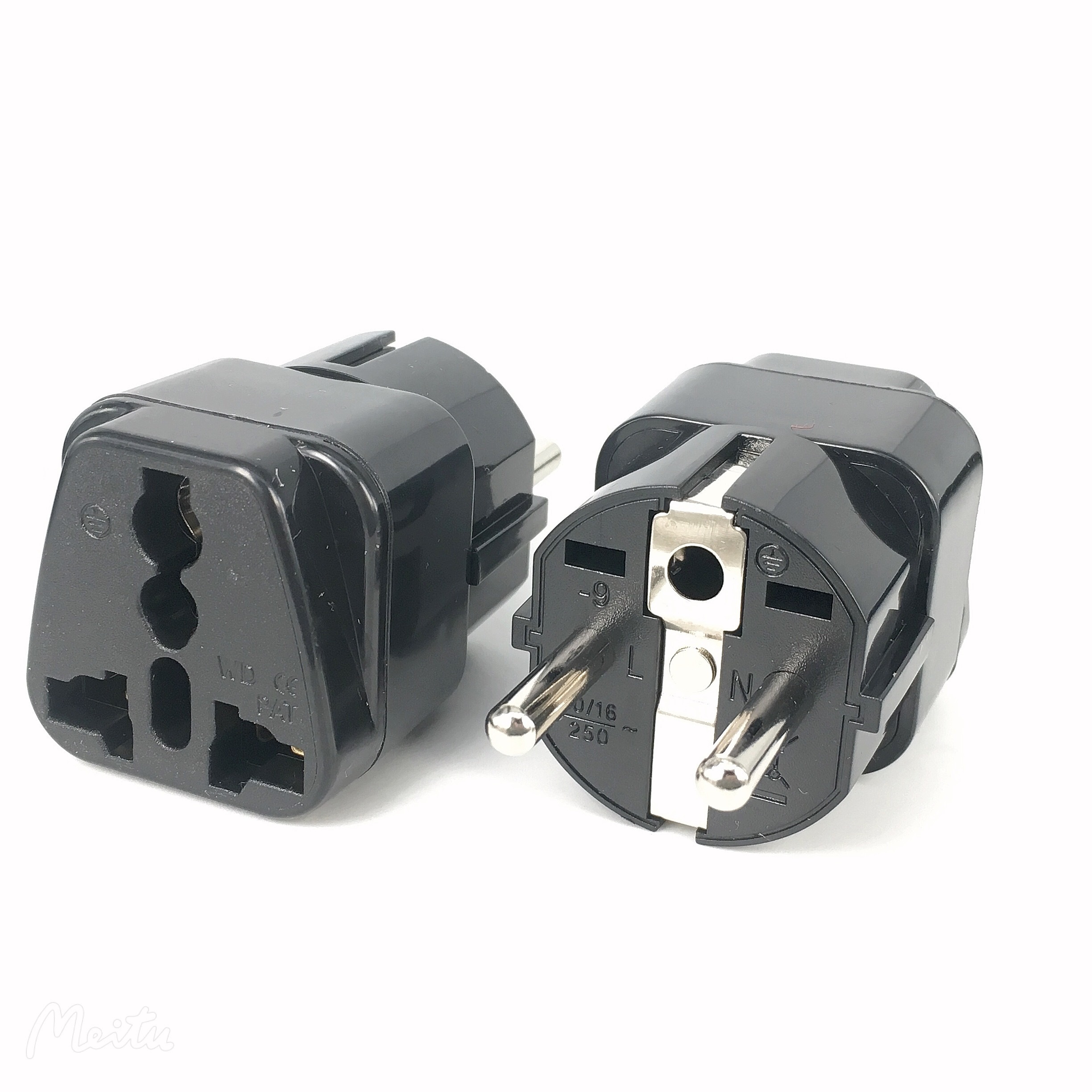 plug adapter usa to france type F round 2 pins 4.8mm power electrica conversion plug Universal to European eu travel