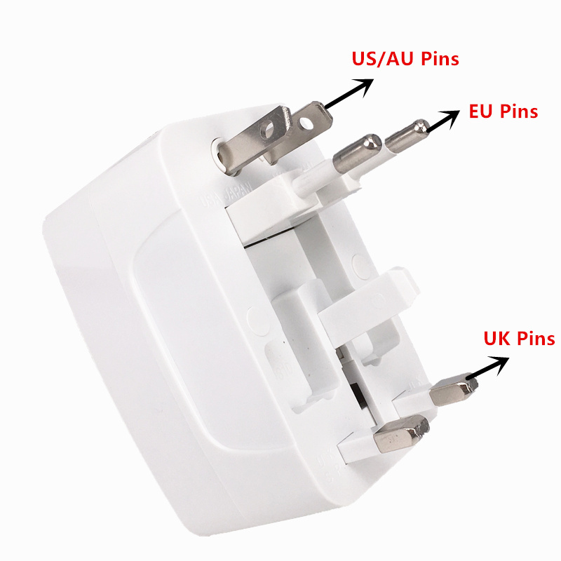 EU US UK AU Swiss Brazil Indonesia Canada France world all in one universal travel adapter with usb