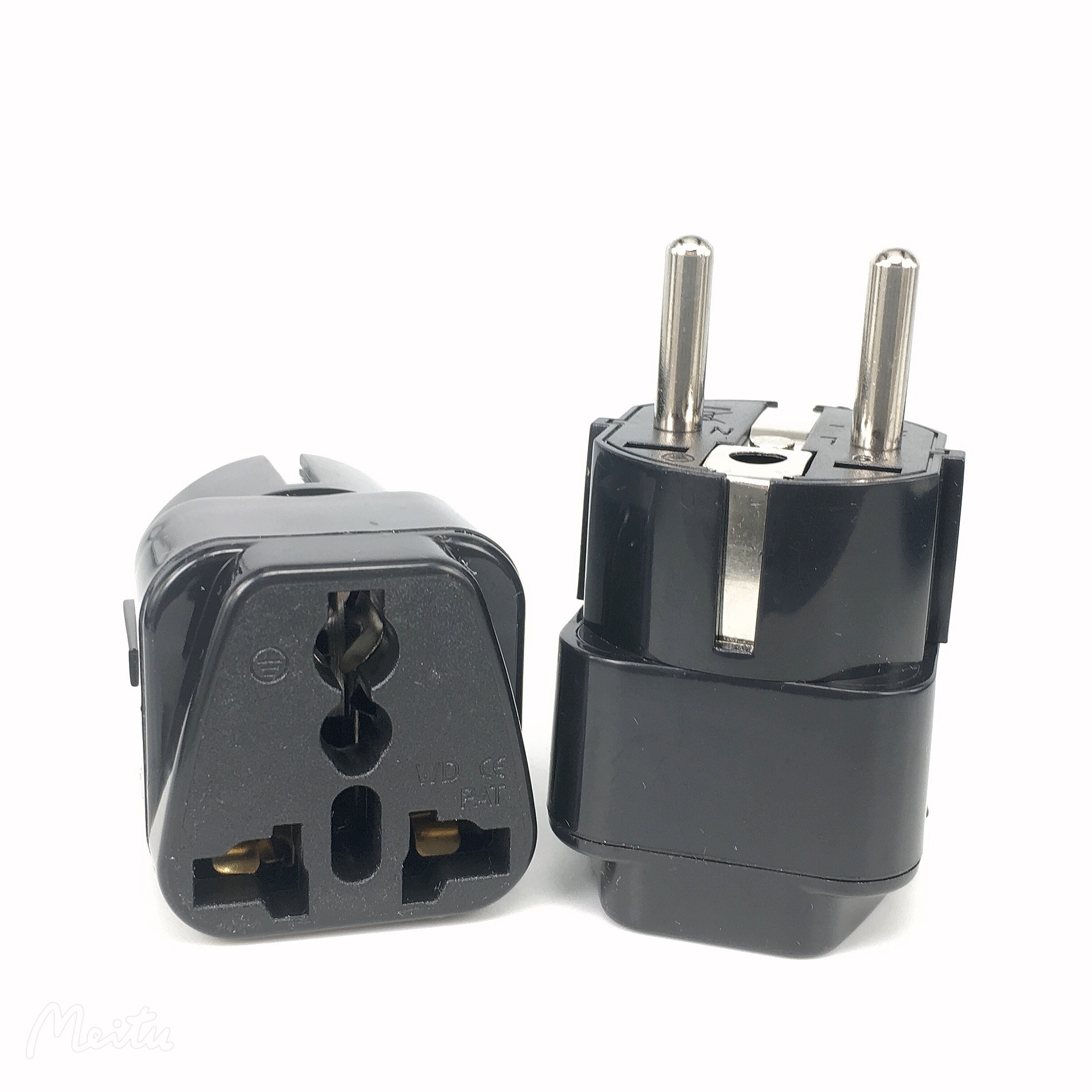 plug adapter usa to france type F round 2 pins 4.8mm power electrica conversion plug Universal to European eu travel